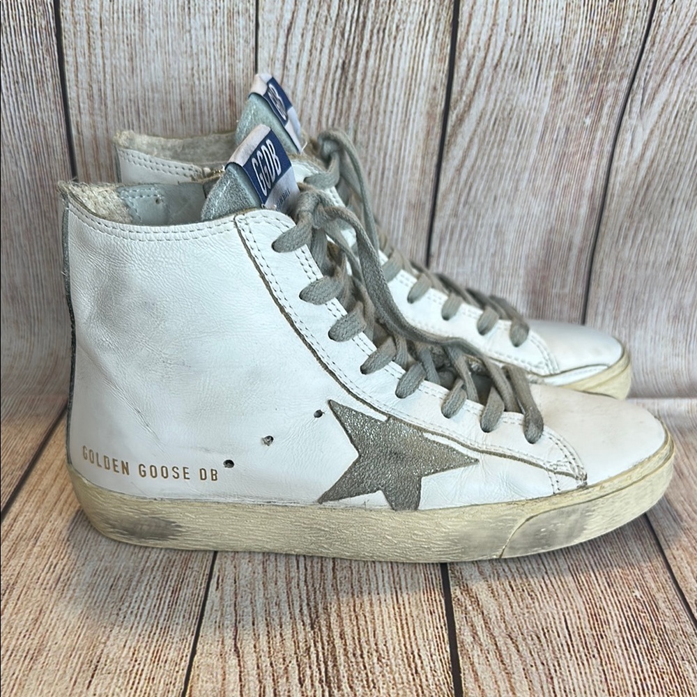 Golden Goose Francy White and Gray High-Tops